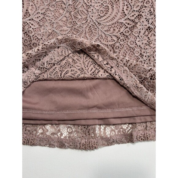 Romantic Cottagecore Mauve Lace Sleeveless Top Cable & Gauge Size L - Picture 12 of 13